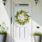 Artificial Spring Wreath 22 Inch Spring Wreaths for Front Door Summer Wreath with White Yellow Daisy